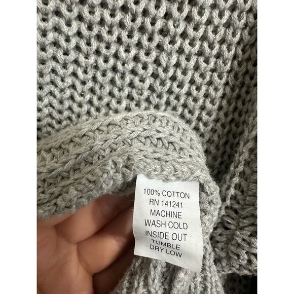 California Tailor women's grey knit crew neck oversized long sleeve sweater M - Picture 4 of 5